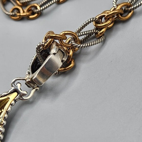 Carolyn Pollack 925 Brass Copper Necklace Bracelet Set Filigree Teardrop Silver - Picture 10 of 15